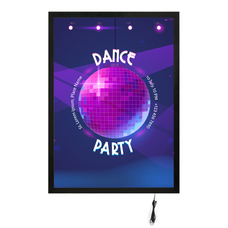 LED Bord Eco Magnetisch Zwart A3 - Art Print